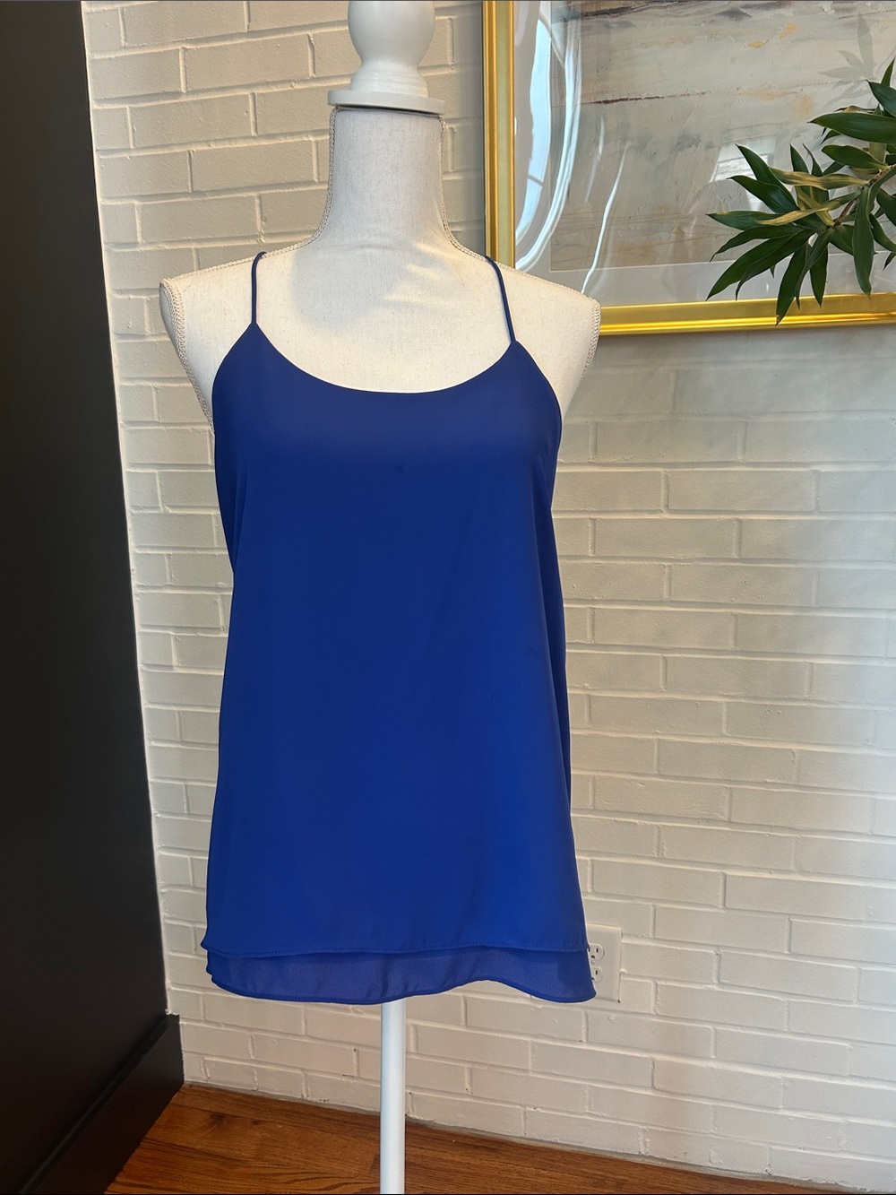 Barneys New York Cobalt Blue Spaghetti Strap Top